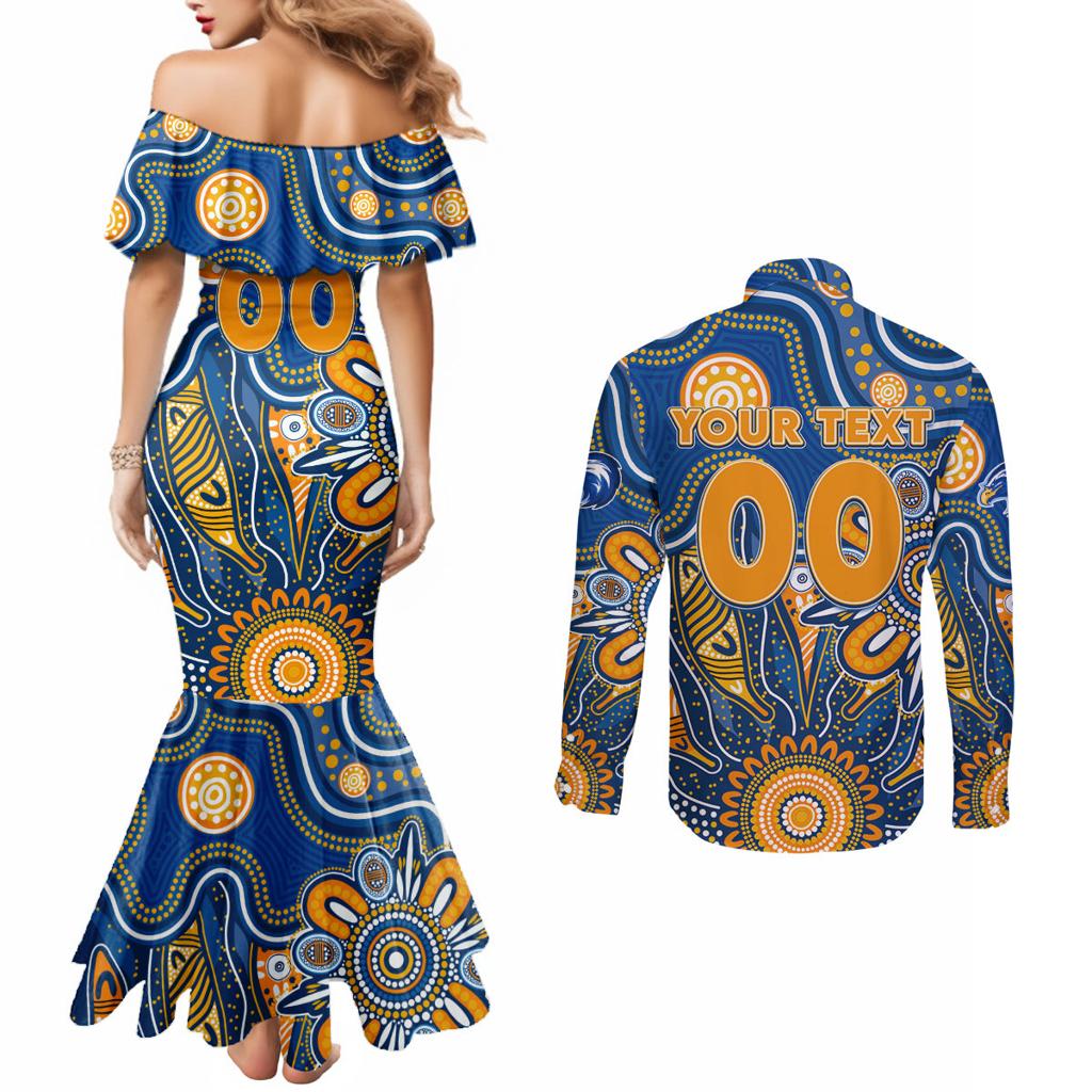 Personalised Eagles NAIDOC Week 2024 Couples Matching Mermaid Dress and Long Sleeve Button Shirt Aussie Aboriginal Art