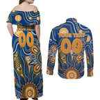 Personalised Eagles NAIDOC Week 2024 Couples Matching Off Shoulder Maxi Dress and Long Sleeve Button Shirt Aussie Aboriginal Art