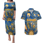 Personalised Eagles NAIDOC Week 2024 Couples Matching Puletasi and Hawaiian Shirt Aussie Aboriginal Art
