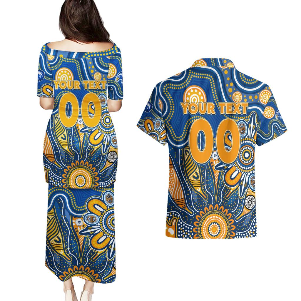 Personalised Eagles NAIDOC Week 2024 Couples Matching Puletasi and Hawaiian Shirt Aussie Aboriginal Art