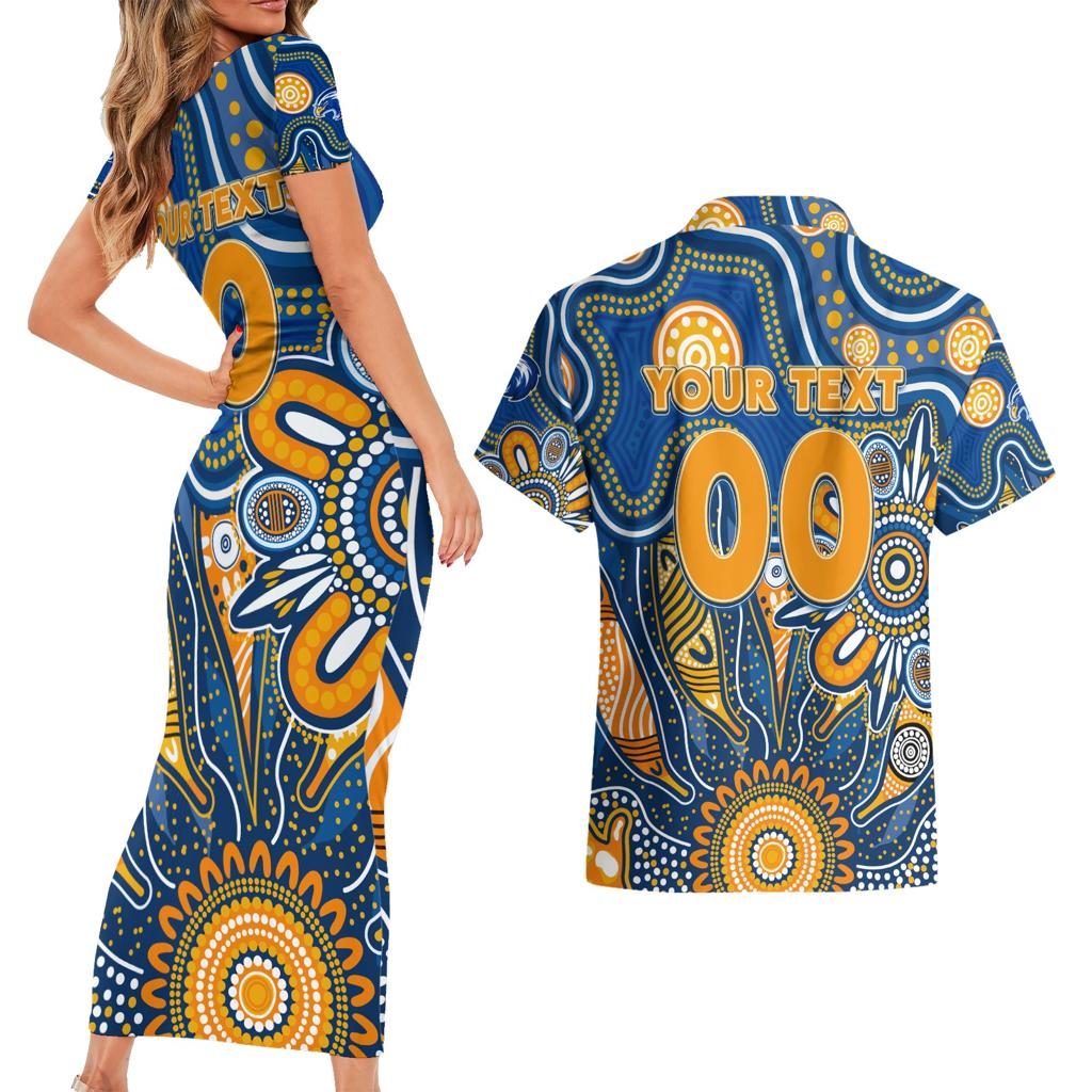 Personalised Eagles NAIDOC Week 2024 Couples Matching Short Sleeve Bodycon Dress and Hawaiian Shirt Aussie Aboriginal Art