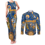 Personalised Eagles NAIDOC Week 2024 Couples Matching Tank Maxi Dress and Long Sleeve Button Shirt Aussie Aboriginal Art