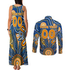 Personalised Eagles NAIDOC Week 2024 Couples Matching Tank Maxi Dress and Long Sleeve Button Shirt Aussie Aboriginal Art