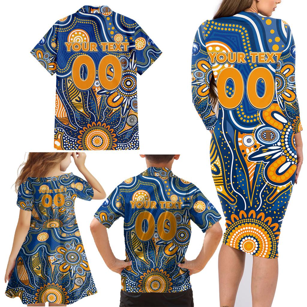 Personalised Eagles NAIDOC Week 2024 Family Matching Long Sleeve Bodycon Dress and Hawaiian Shirt Aussie Aboriginal Art