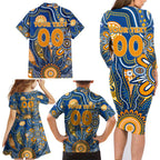 Personalised Eagles NAIDOC Week 2024 Family Matching Long Sleeve Bodycon Dress and Hawaiian Shirt Aussie Aboriginal Art