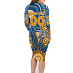 Personalised Eagles NAIDOC Week 2024 Family Matching Long Sleeve Bodycon Dress and Hawaiian Shirt Aussie Aboriginal Art