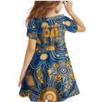 Personalised Eagles NAIDOC Week 2024 Family Matching Mermaid Dress and Hawaiian Shirt Aussie Aboriginal Art