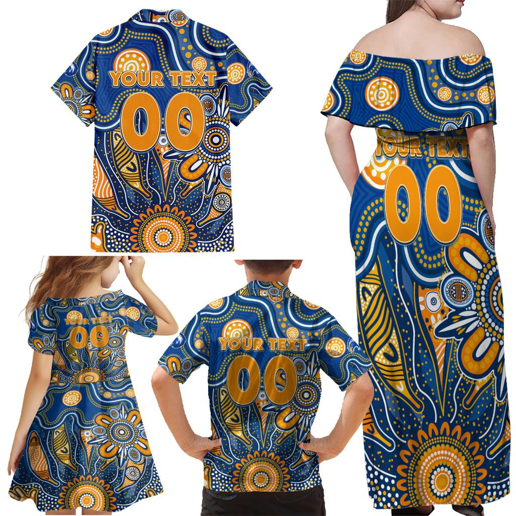 Personalised Eagles NAIDOC Week 2024 Family Matching Off Shoulder Maxi Dress and Hawaiian Shirt Aussie Aboriginal Art