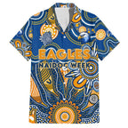 Personalised Eagles NAIDOC Week 2024 Family Matching Off Shoulder Short Dress and Hawaiian Shirt Aussie Aboriginal Art