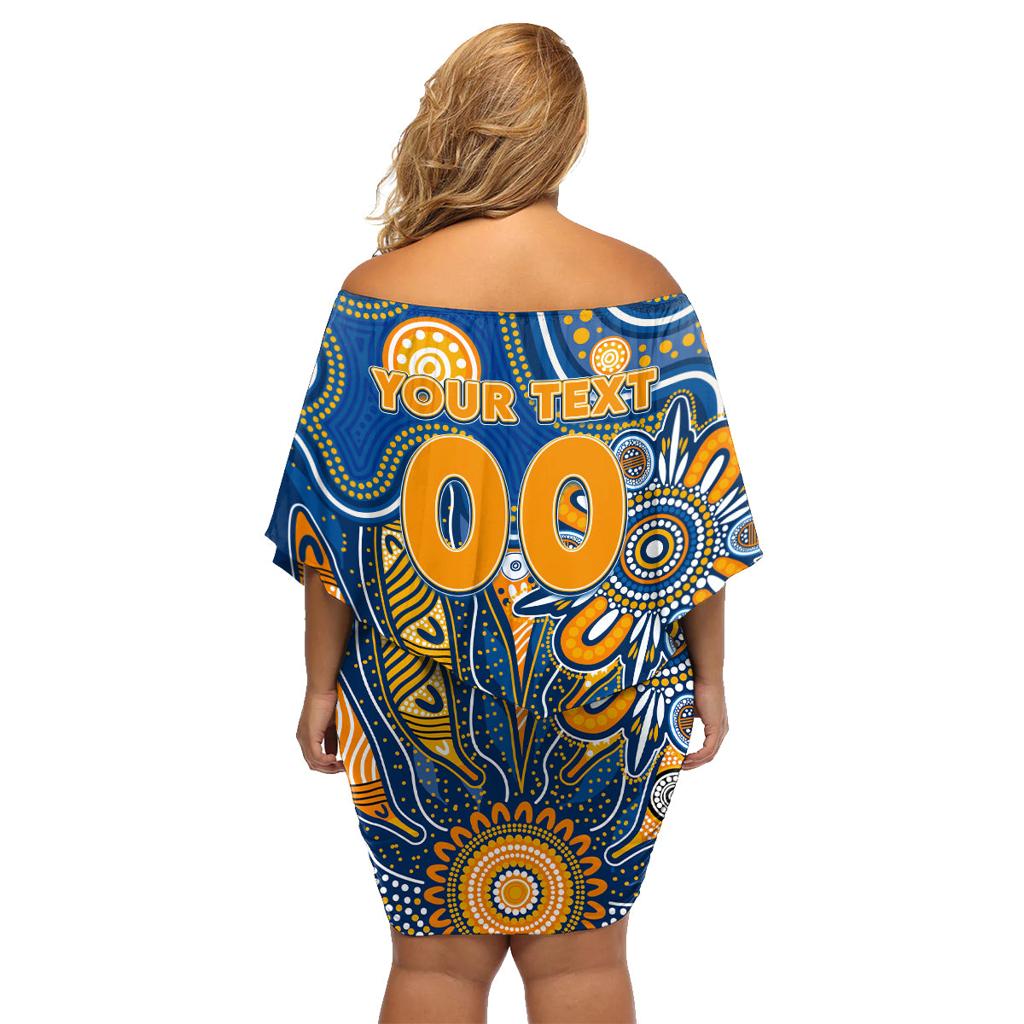 Personalised Eagles NAIDOC Week 2024 Family Matching Off Shoulder Short Dress and Hawaiian Shirt Aussie Aboriginal Art