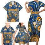 Personalised Eagles NAIDOC Week 2024 Family Matching Short Sleeve Bodycon Dress and Hawaiian Shirt Aussie Aboriginal Art