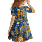 Personalised Eagles NAIDOC Week 2024 Family Matching Short Sleeve Bodycon Dress and Hawaiian Shirt Aussie Aboriginal Art