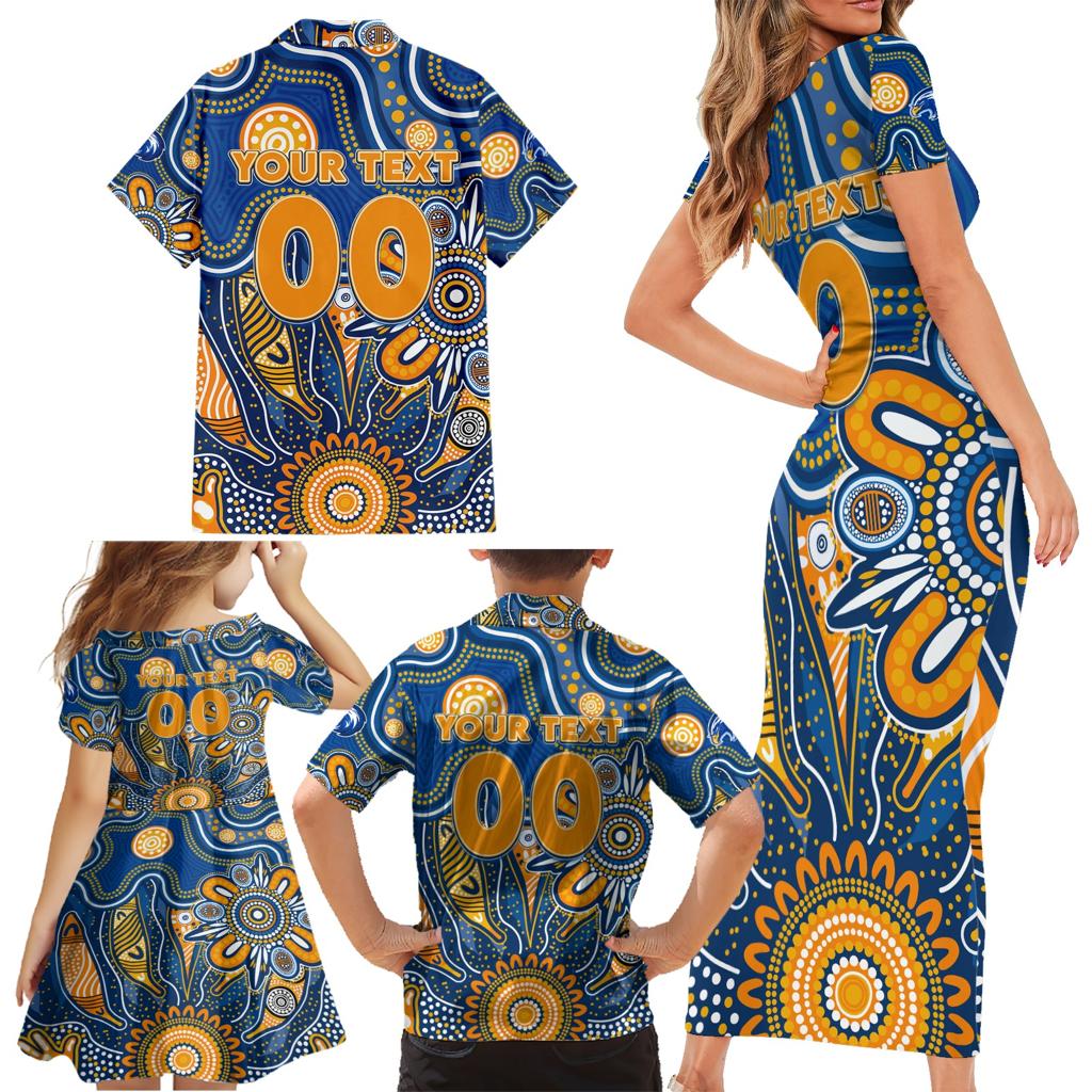 Personalised Eagles NAIDOC Week 2024 Family Matching Short Sleeve Bodycon Dress and Hawaiian Shirt Aussie Aboriginal Art