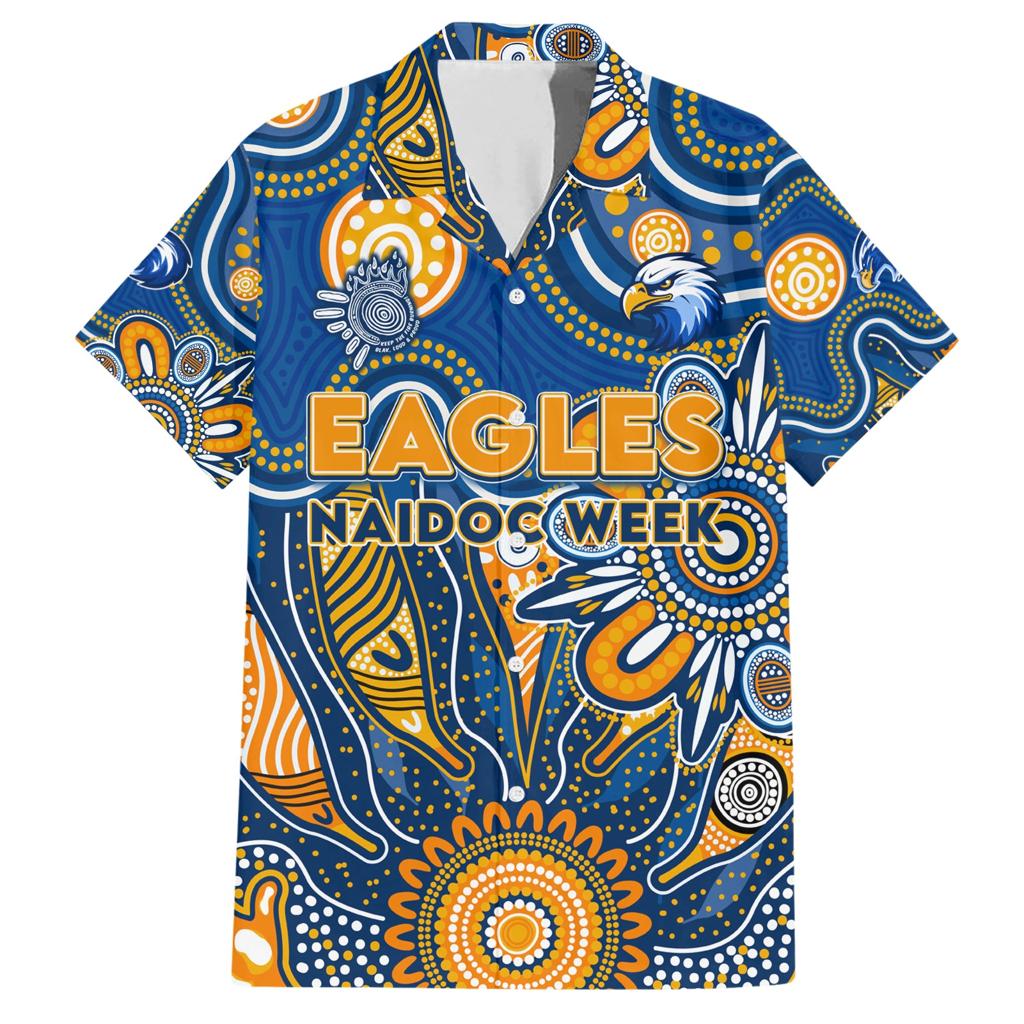 Personalised Eagles NAIDOC Week 2024 Family Matching Short Sleeve Bodycon Dress and Hawaiian Shirt Aussie Aboriginal Art