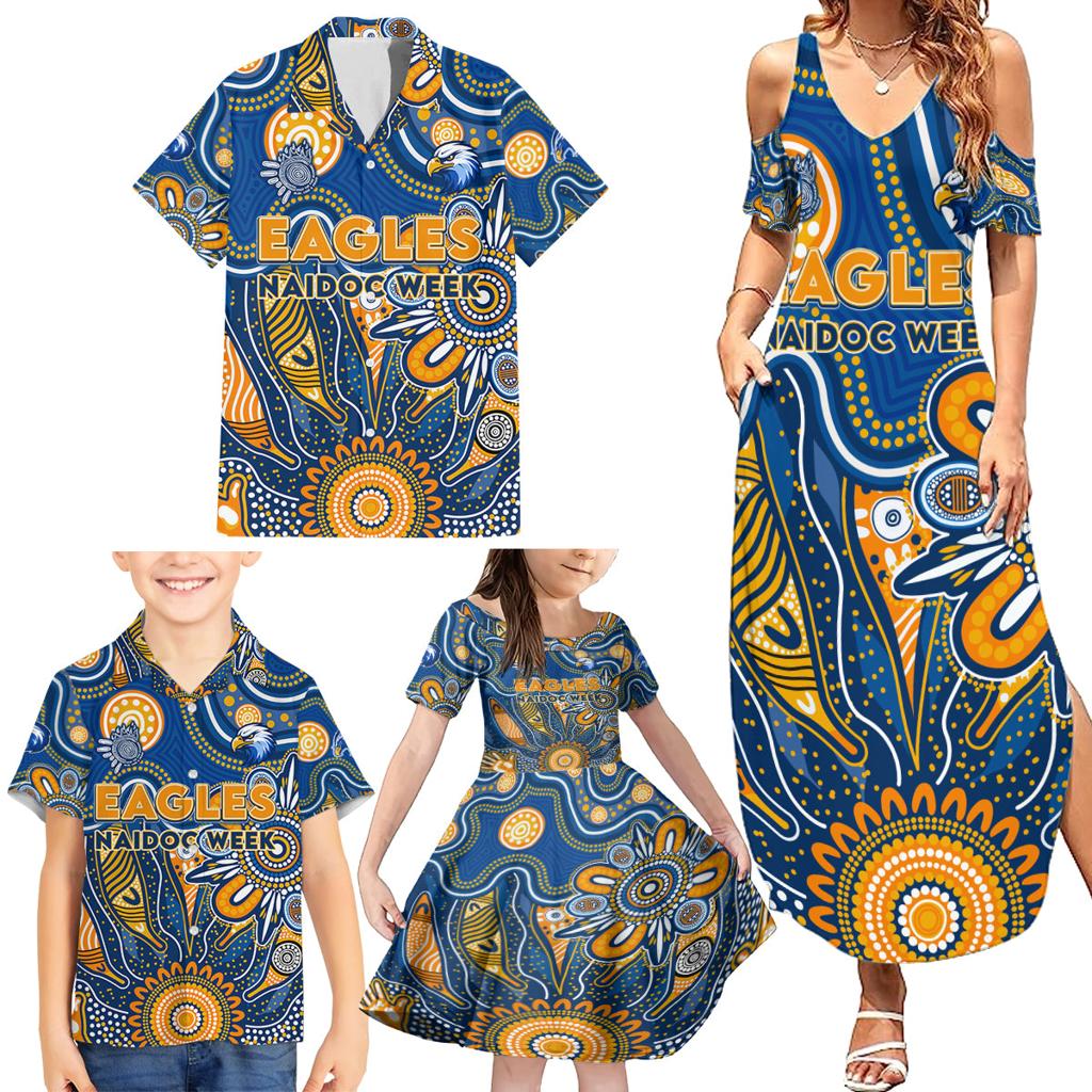 Personalised Eagles NAIDOC Week 2024 Family Matching Summer Maxi Dress and Hawaiian Shirt Aussie Aboriginal Art