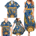 Personalised Eagles NAIDOC Week 2024 Family Matching Summer Maxi Dress and Hawaiian Shirt Aussie Aboriginal Art