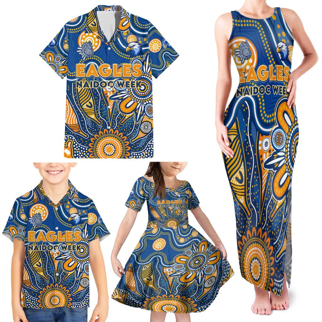 Personalised Eagles NAIDOC Week 2024 Family Matching Tank Maxi Dress and Hawaiian Shirt Aussie Aboriginal Art
