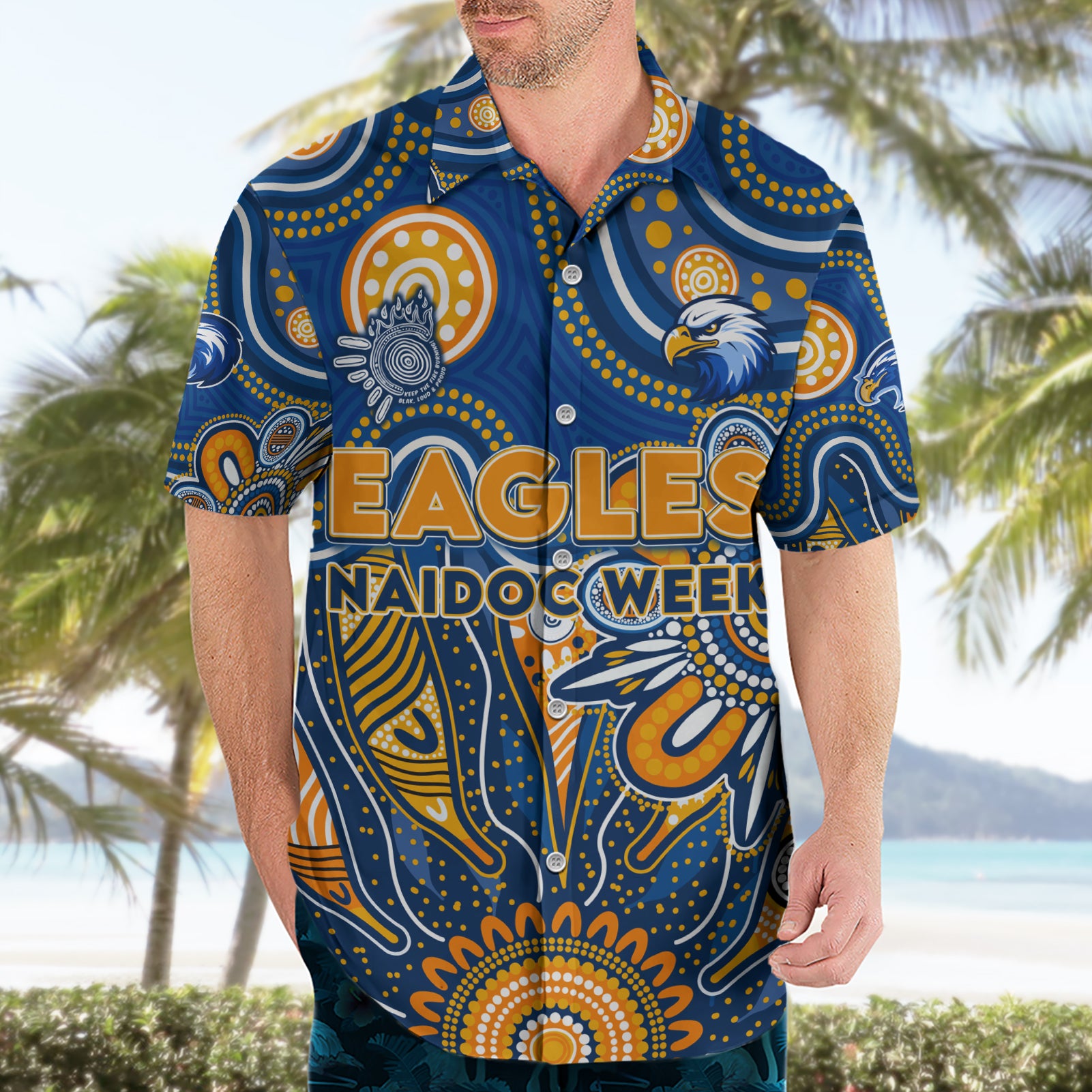 Personalised Eagles NAIDOC Week 2024 Hawaiian Shirt Aussie Aboriginal Art