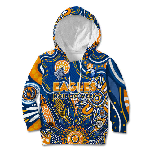 Personalised Eagles NAIDOC Week 2024 Kid Hoodie Aussie Aboriginal Art