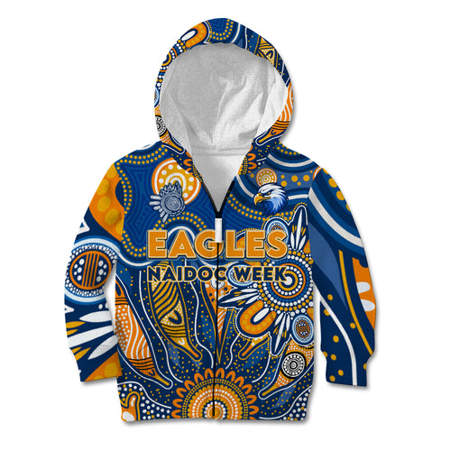 Personalised Eagles NAIDOC Week 2024 Kid Hoodie Aussie Aboriginal Art