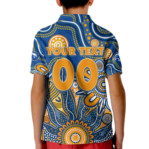 Personalised Eagles NAIDOC Week 2024 Kid Polo Shirt Aussie Aboriginal Art