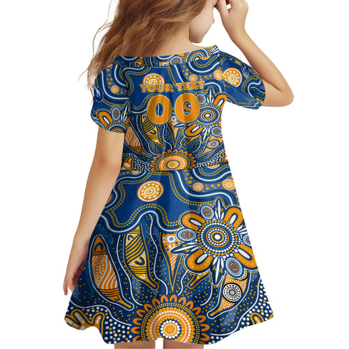 Personalised Eagles NAIDOC Week 2024 Kid Short Sleeve Dress Aussie Aboriginal Art