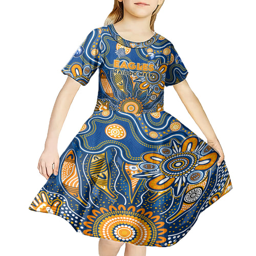 Personalised Eagles NAIDOC Week 2024 Kid Short Sleeve Dress Aussie Aboriginal Art