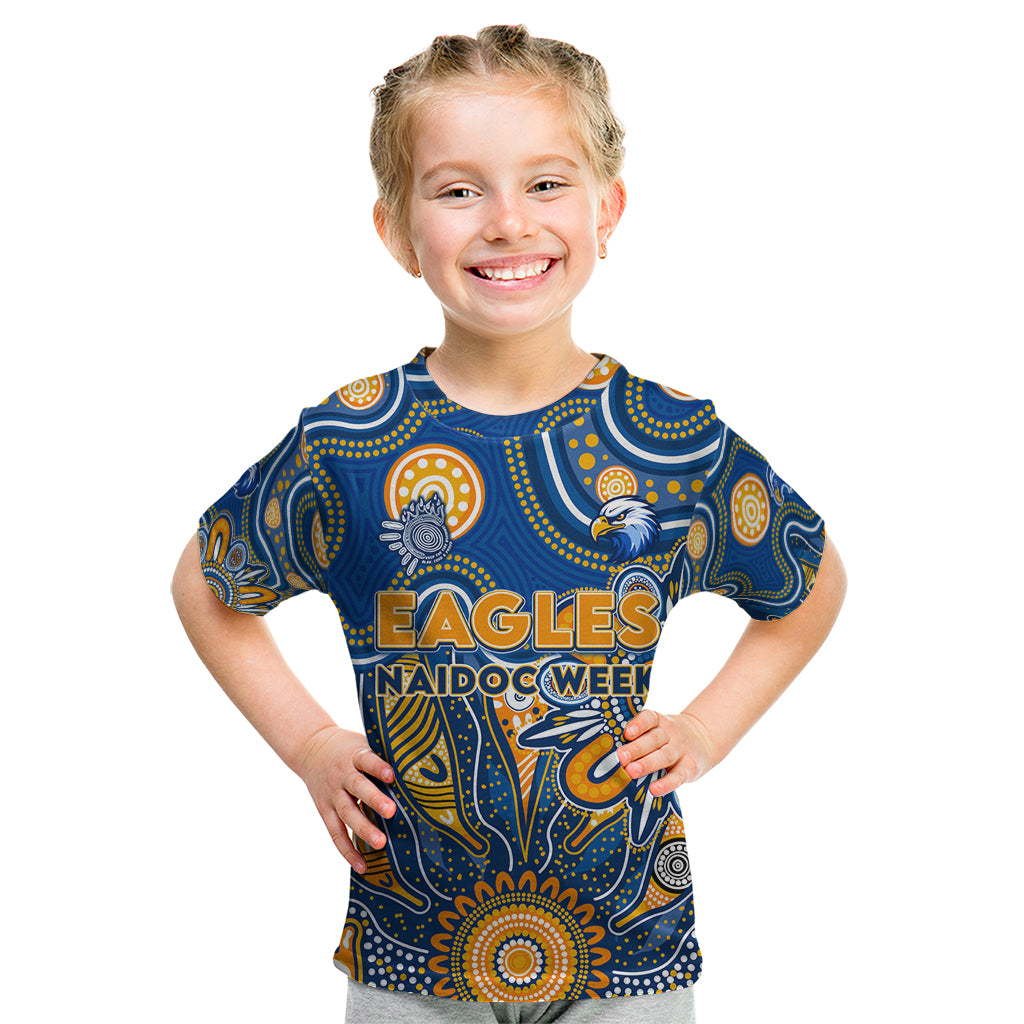 Personalised Eagles NAIDOC Week 2024 Kid T Shirt Aussie Aboriginal Art