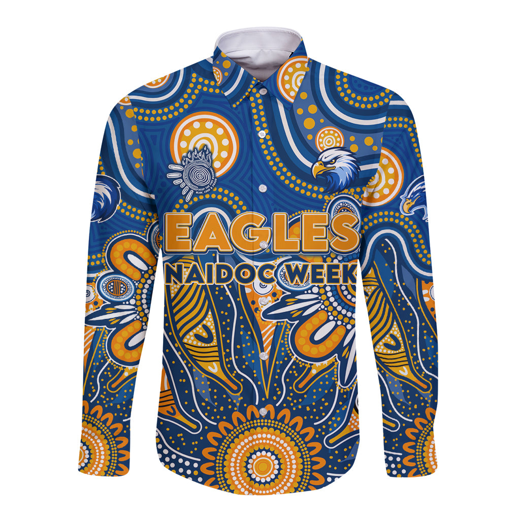 Personalised Eagles NAIDOC Week 2024 Long Sleeve Button Shirt Aussie Aboriginal Art