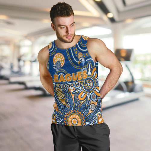 Personalised Eagles NAIDOC Week 2024 Men Tank Top Aussie Aboriginal Art