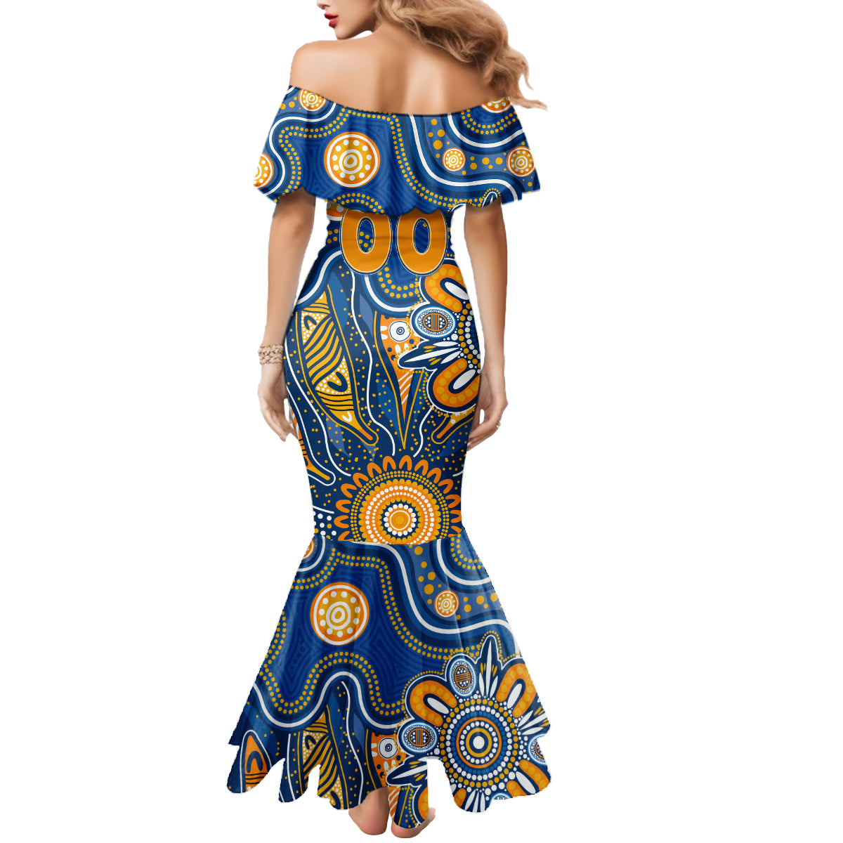 Personalised Eagles NAIDOC Week 2024 Mermaid Dress Aussie Aboriginal Art