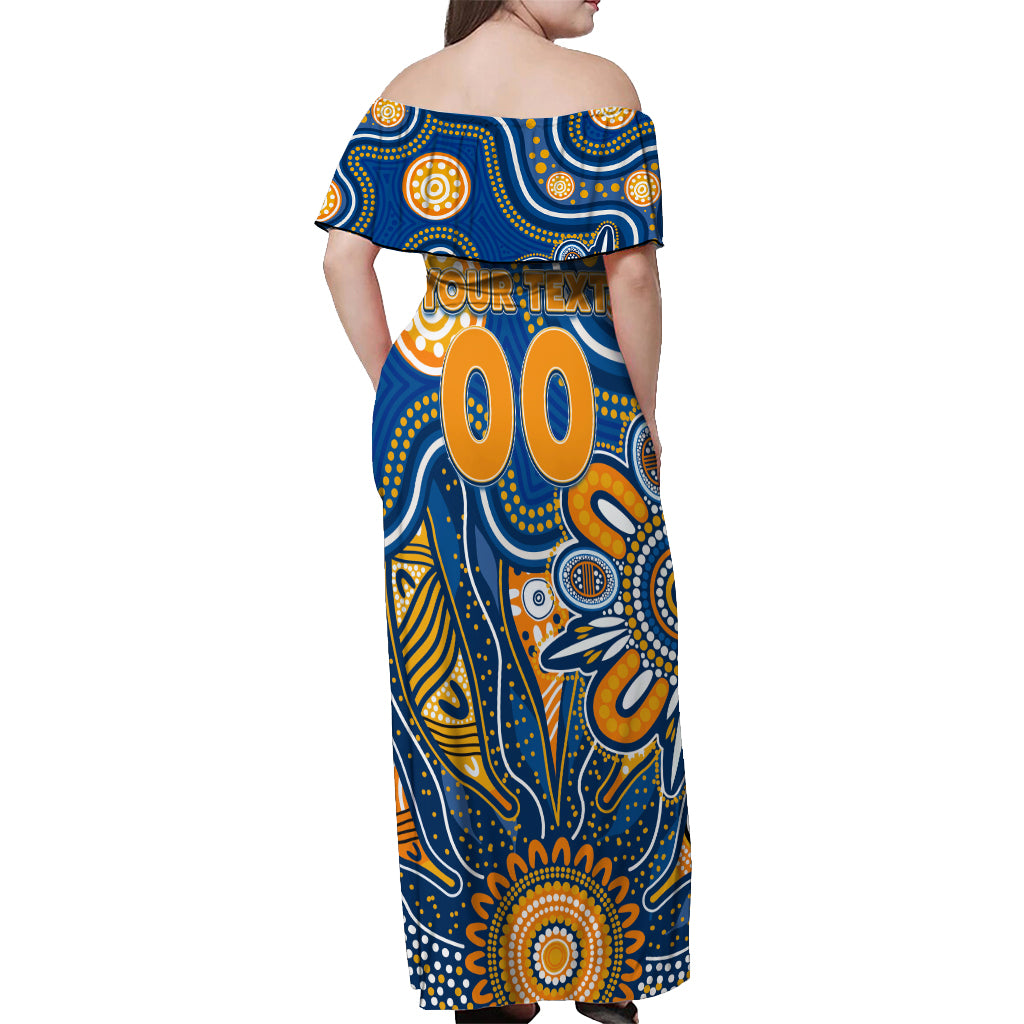 Personalised Eagles NAIDOC Week 2024 Off Shoulder Maxi Dress Aussie Aboriginal Art