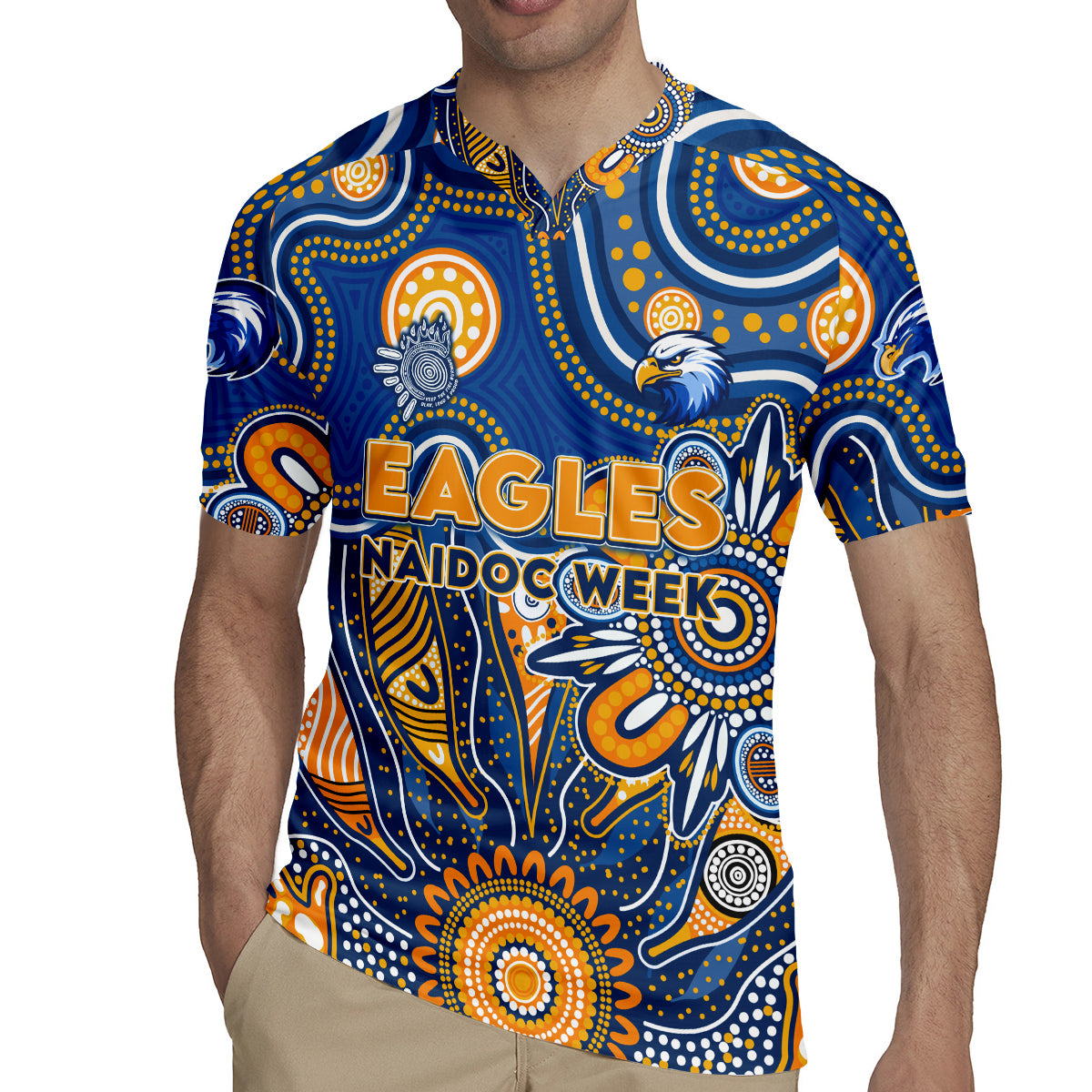 Personalised Eagles NAIDOC Week 2024 Rugby Jersey Aussie Aboriginal Art