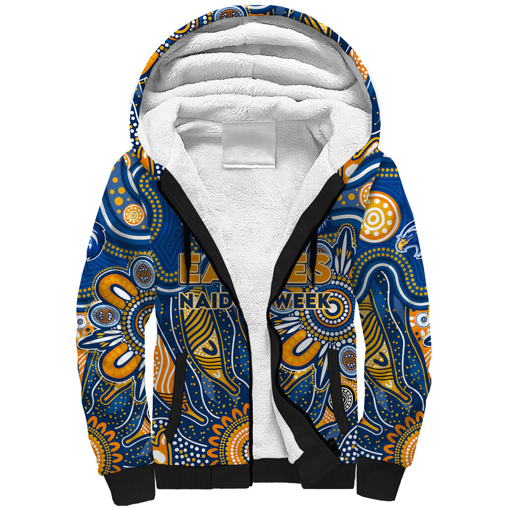 Personalised Eagles NAIDOC Week 2024 Sherpa Hoodie Aussie Aboriginal Art