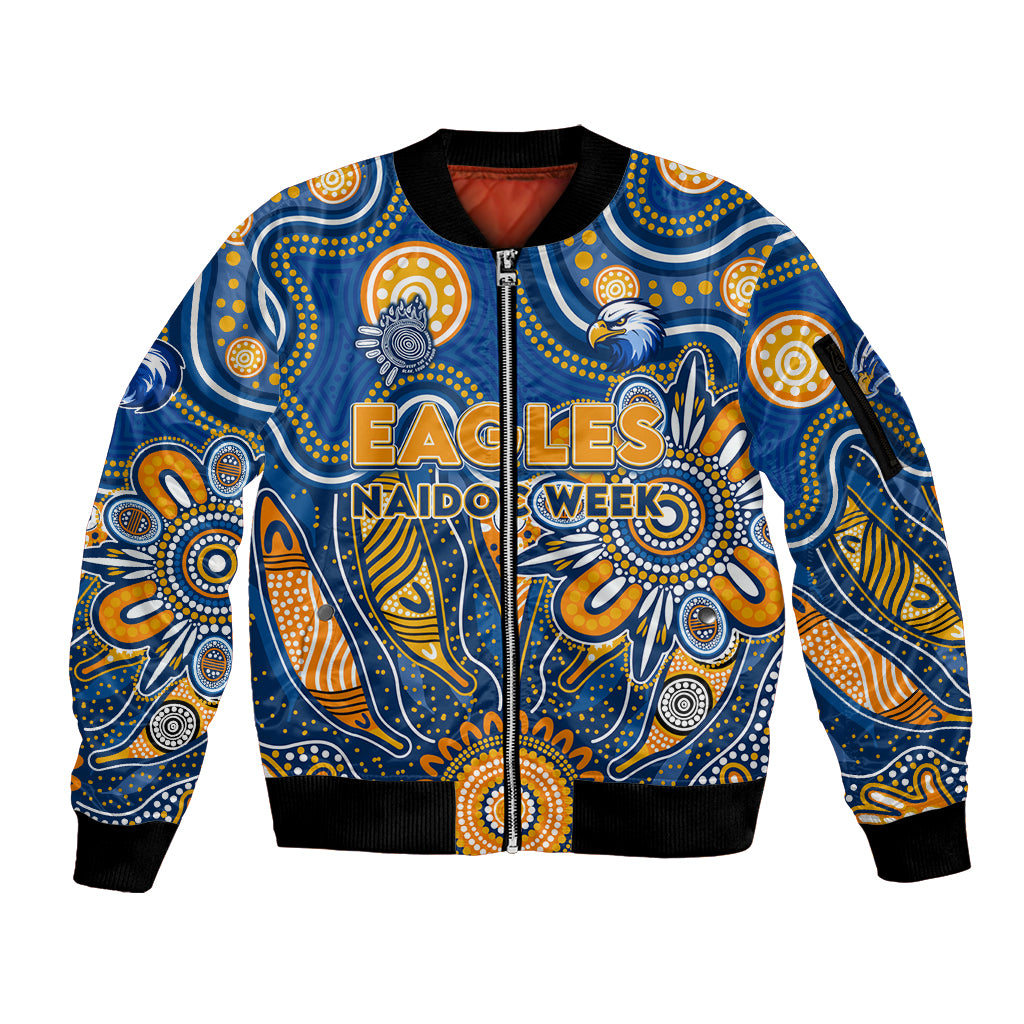 Personalised Eagles NAIDOC Week 2024 Sleeve Zip Bomber Jacket Aussie Aboriginal Art