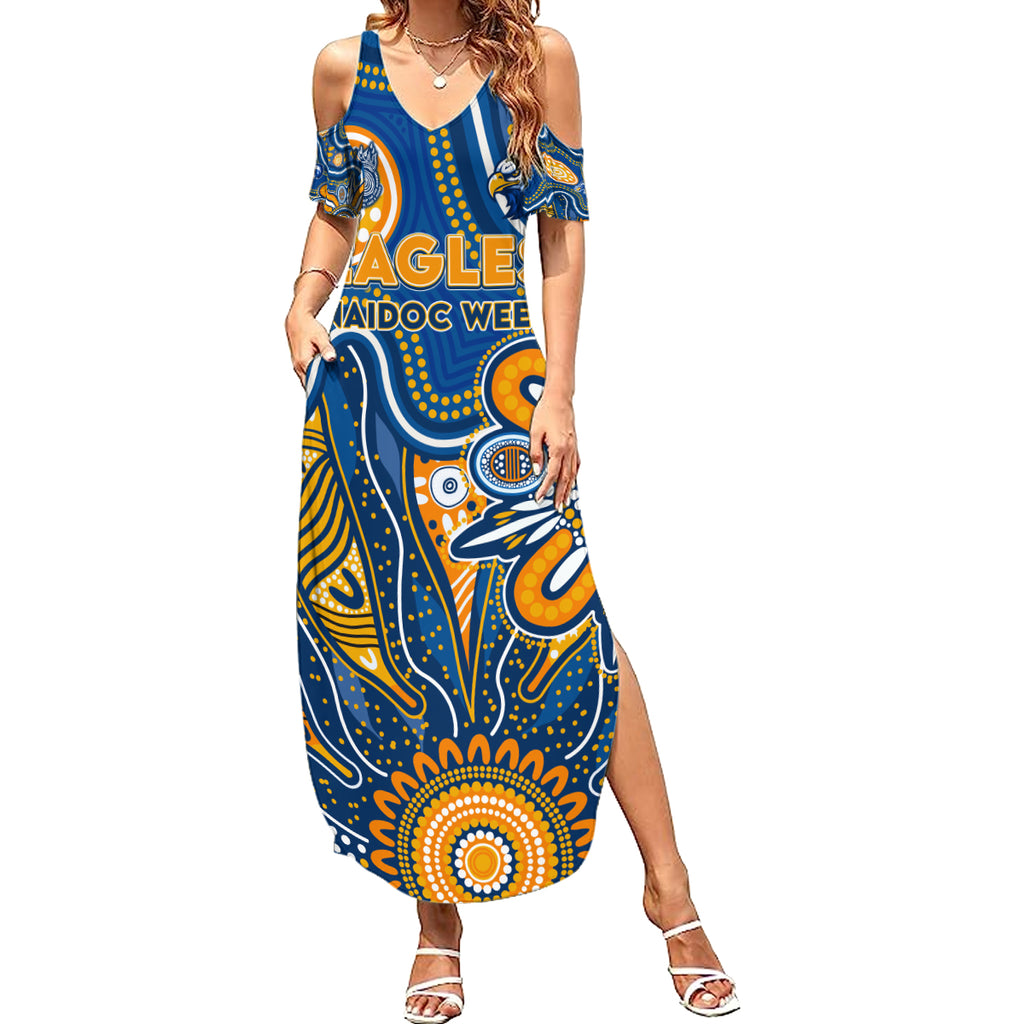 Personalised Eagles NAIDOC Week 2024 Summer Maxi Dress Aussie Aboriginal Art