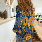 Personalised Eagles NAIDOC Week 2024 Women Casual Shirt Aussie Aboriginal Art