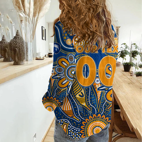Personalised Eagles NAIDOC Week 2024 Women Casual Shirt Aussie Aboriginal Art