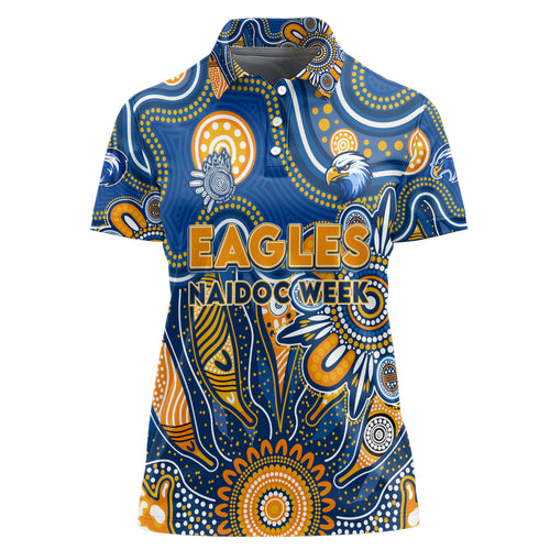 Personalised Eagles NAIDOC Week 2024 Women Polo Shirt Aussie Aboriginal Art