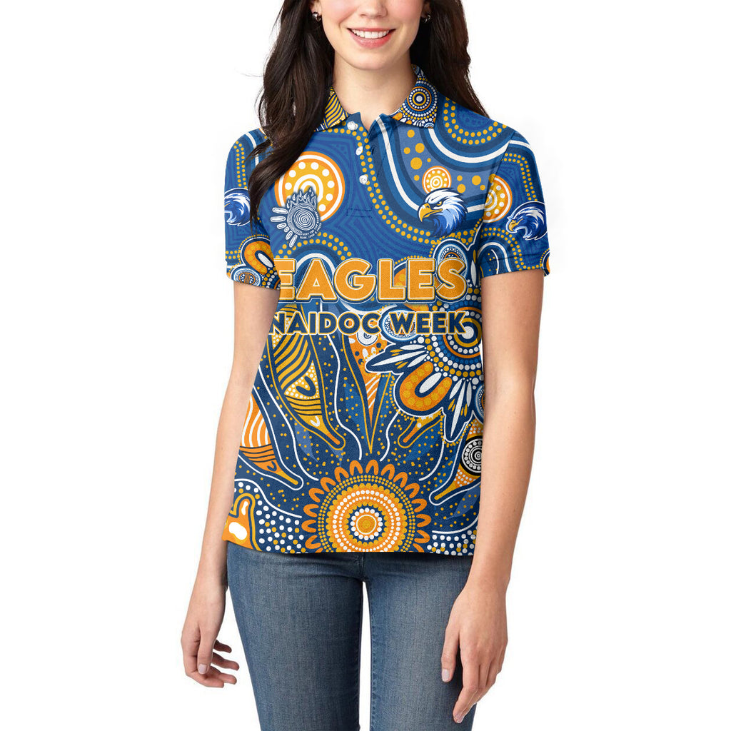 Personalised Eagles NAIDOC Week 2024 Women Polo Shirt Aussie Aboriginal Art