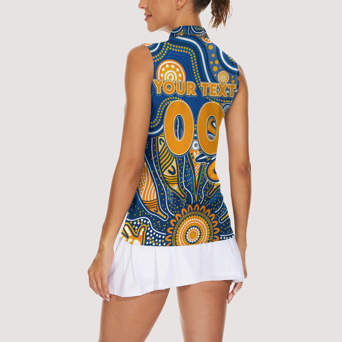 Personalised Eagles NAIDOC Week 2024 Women Sleeveless Polo Shirt Aussie Aboriginal Art