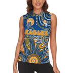 Personalised Eagles NAIDOC Week 2024 Women Sleeveless Polo Shirt Aussie Aboriginal Art