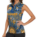 Personalised Eagles NAIDOC Week 2024 Women Sleeveless Polo Shirt Aussie Aboriginal Art