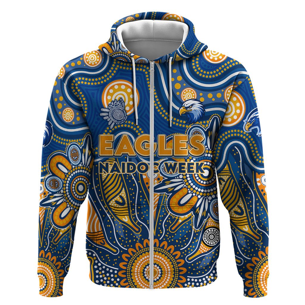 Personalised Eagles NAIDOC Week 2024 Zip Hoodie Aussie Aboriginal Art