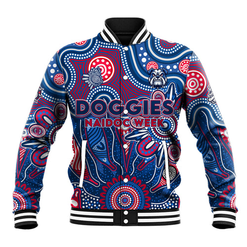Personalised Bulldogs NAIDOC Week 2024 Baseball Jacket Aussie Aboriginal Art