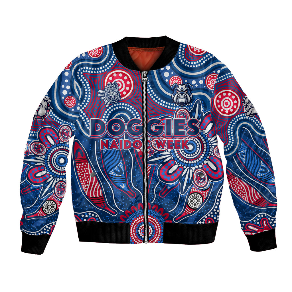 Personalised Bulldogs NAIDOC Week 2024 Bomber Jacket Aussie Aboriginal Art