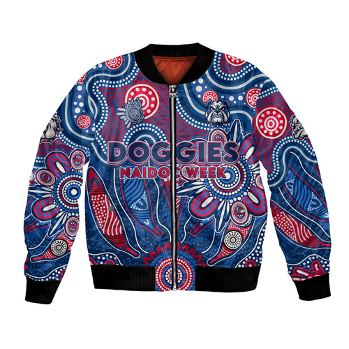 Personalised Bulldogs NAIDOC Week 2024 Bomber Jacket Aussie Aboriginal Art