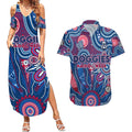 Personalised Bulldogs NAIDOC Week 2024 Couples Matching Summer Maxi Dress and Hawaiian Shirt Aussie Aboriginal Art
