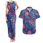 Personalised Bulldogs NAIDOC Week 2024 Couples Matching Tank Maxi Dress and Hawaiian Shirt Aussie Aboriginal Art