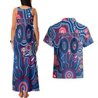 Personalised Bulldogs NAIDOC Week 2024 Couples Matching Tank Maxi Dress and Hawaiian Shirt Aussie Aboriginal Art